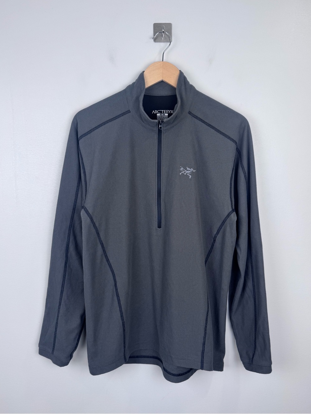 Arc'teryx Men Delta LT Zip Grey Fleece Pullover Size Medium